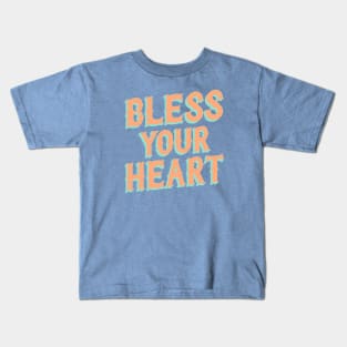 Southern Snark: Bless your heart (aqua turquoise and coral orange) Kids T-Shirt